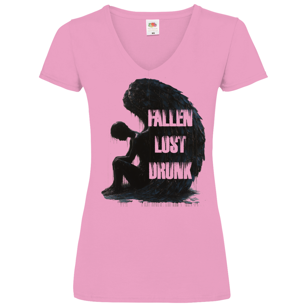 Fallen Lost Drunk Angel - V-Neck Damenshirt