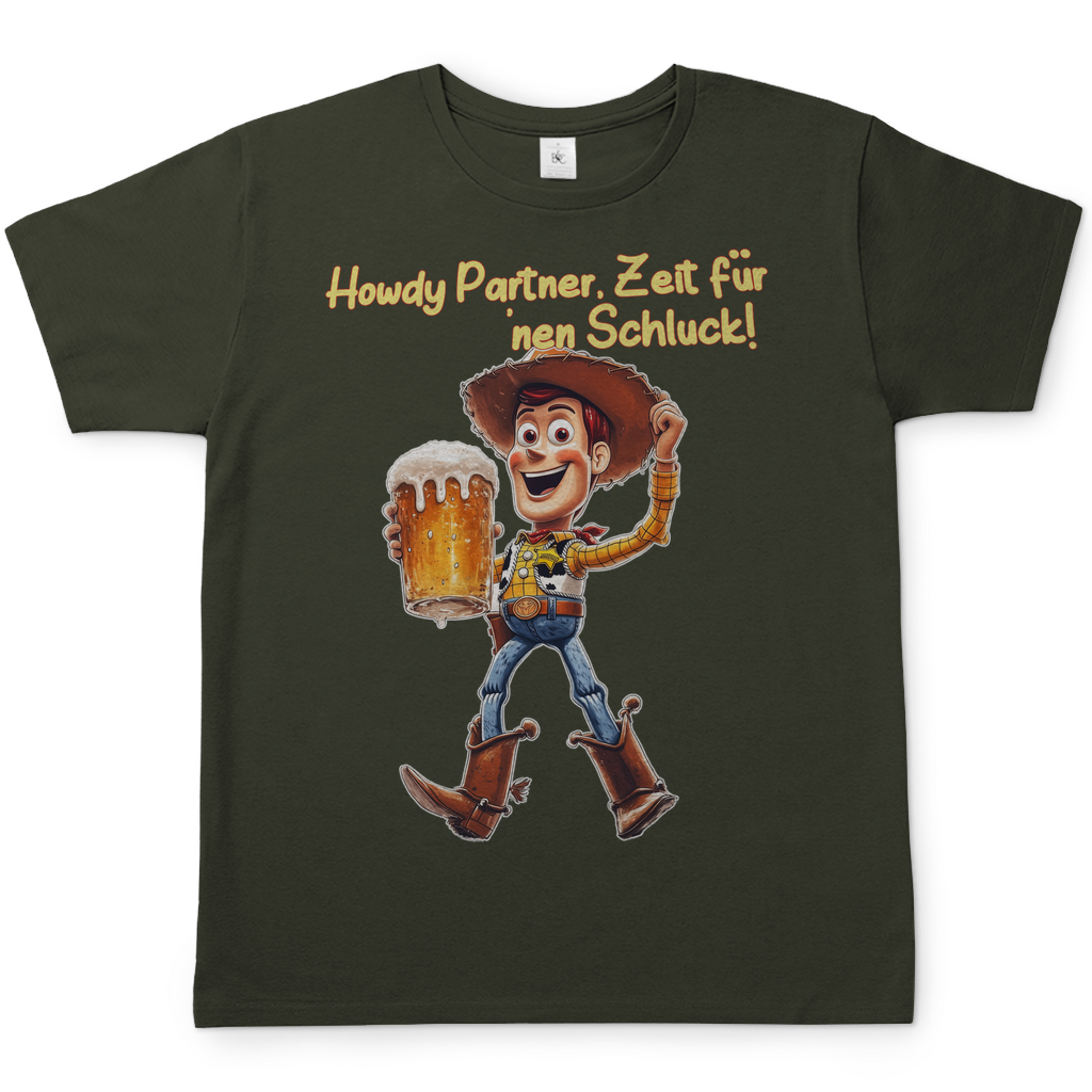Howdy Partner Zeit für nen Schluck - Woody Toy Story - Herren Shirt Urban Khaki
