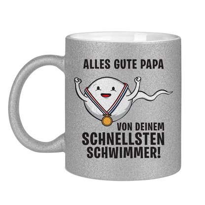 Alles gute Papa von deinem schnellsten Schwimmer! - Glitzertasse