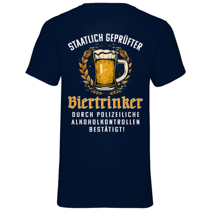 Staatlich geprüfter Biertrinker - Herren V-Neck Shirt