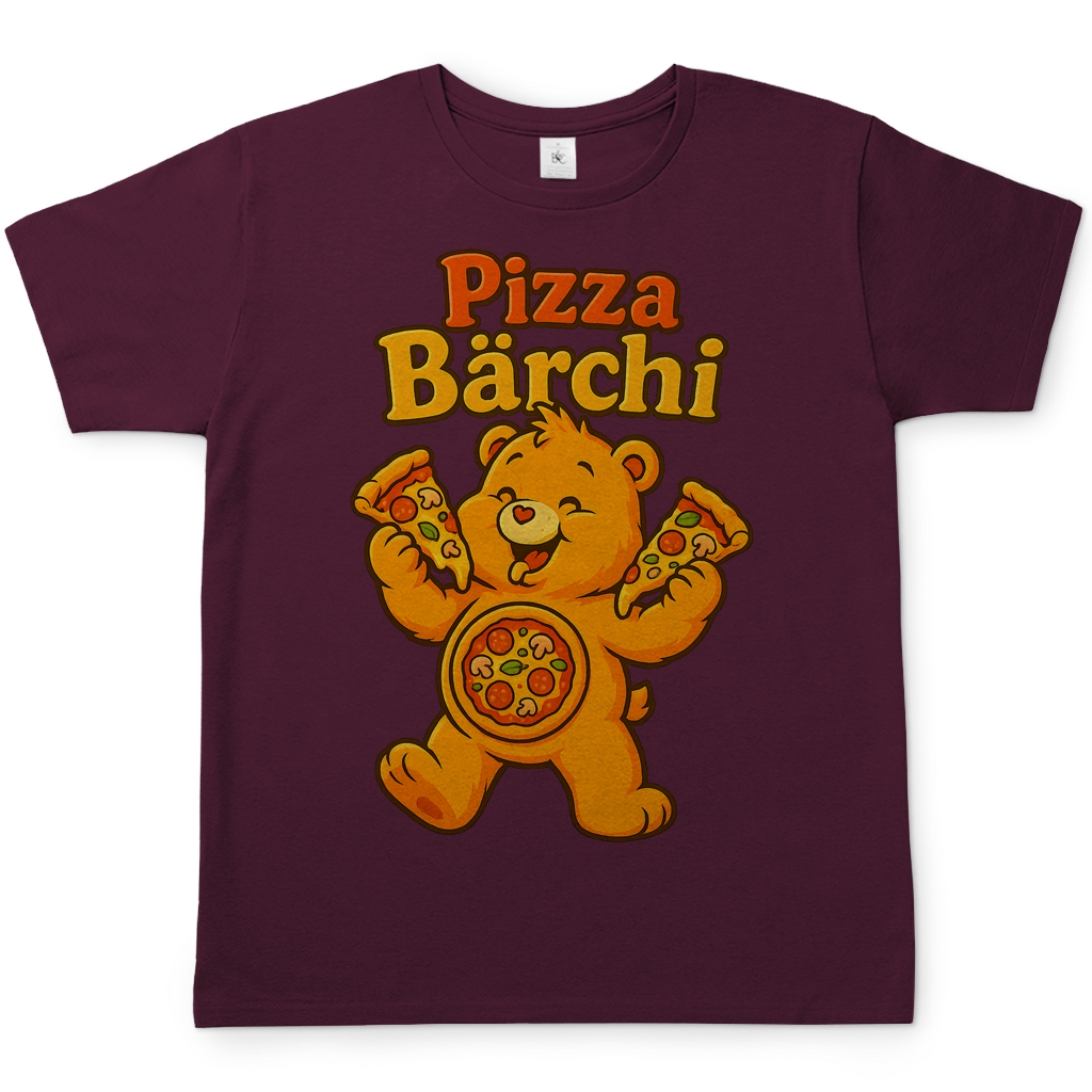 Pizza Bärchi - Glücksbärchi - Herren T-Shirt Burgundy