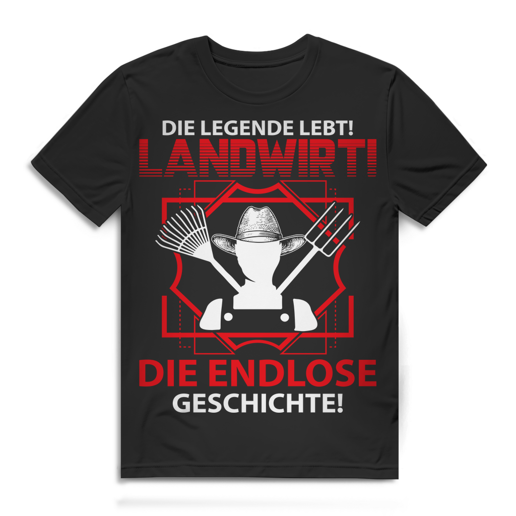 Landwirt Shirt Männer – Die Legende lebt! Bauer Spruch Landwirtschaft Geschenk Black