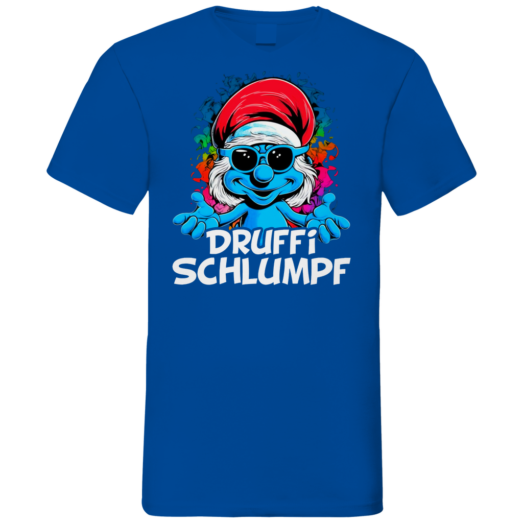 Druffi Schlumpf Grafik - Herren V-Neck Shirt