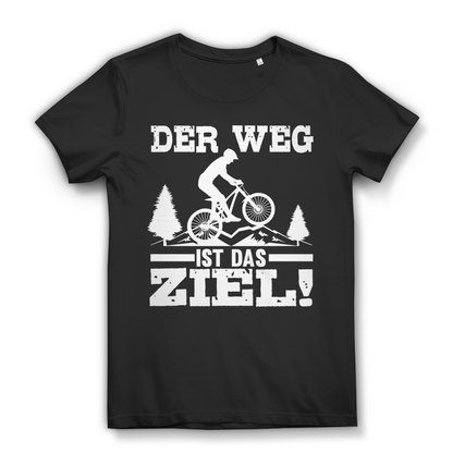 Lustiges Damen Bio T-Shirt Der Weg ist das Ziel MTB Fahrrad Spruch Fun Shirt