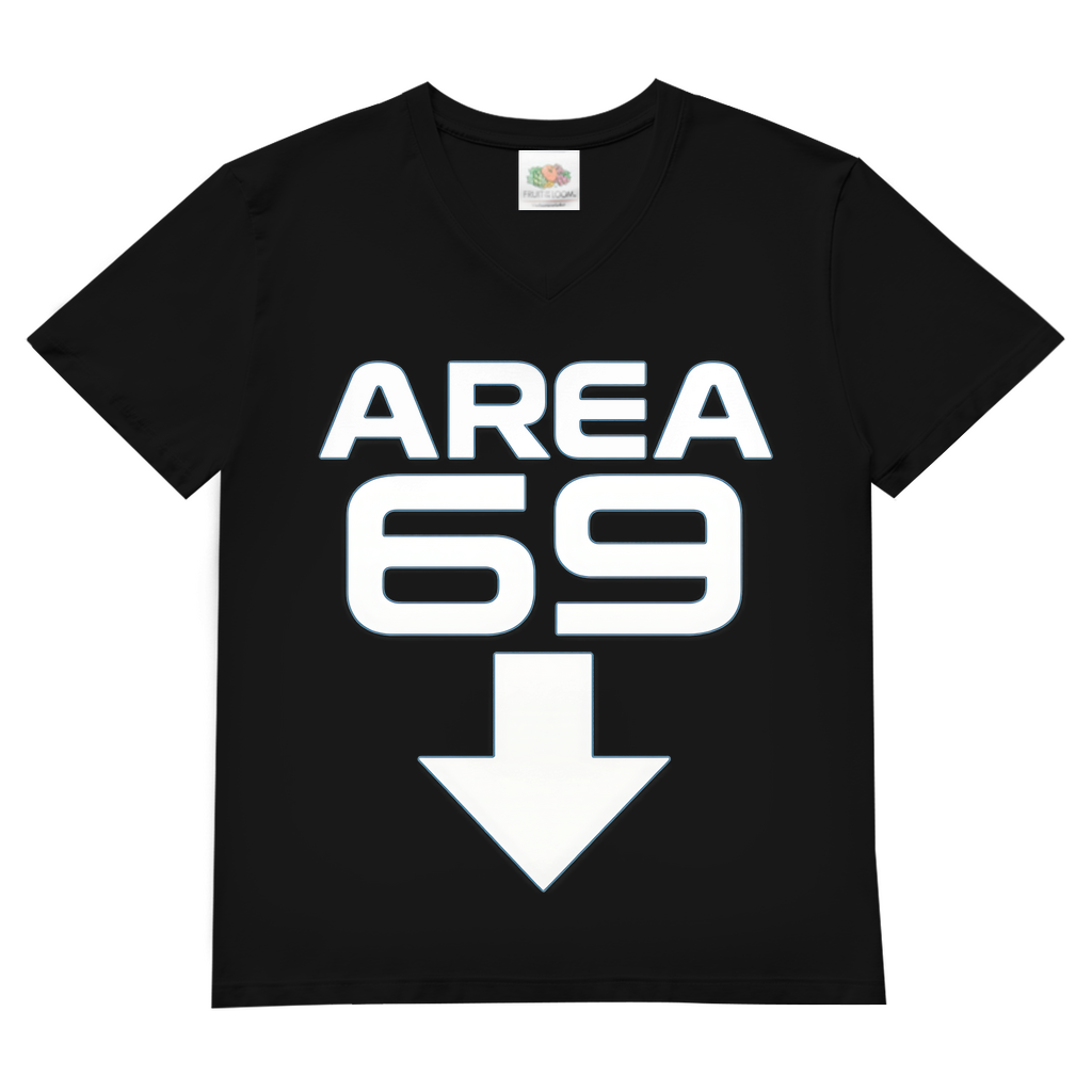 Herren V-Neck T-Shirt Area 69 Black