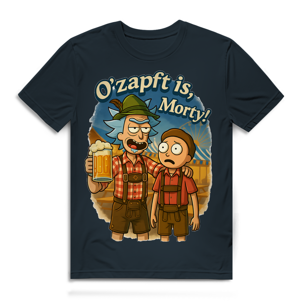 O´Zapft is Morty! Rick &amp; Morty Oktoberfest Bier - Herren Premium Bio T-Shirt Dark Grey Solid