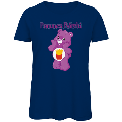 Pommes Bärchi - Glücksbärchi - Damen Premium Bio T-Shirt Navy