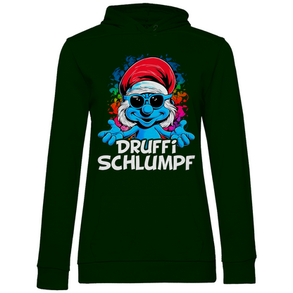 Druffi Schlumpf Grafik - Damen Hoodie Forest Green
