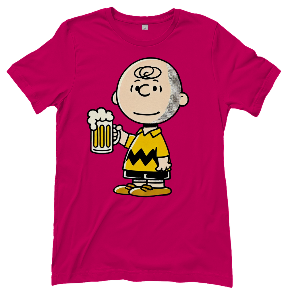 Charly Brown mit Bier - Die Peanuts - Damenshirt Sorbet