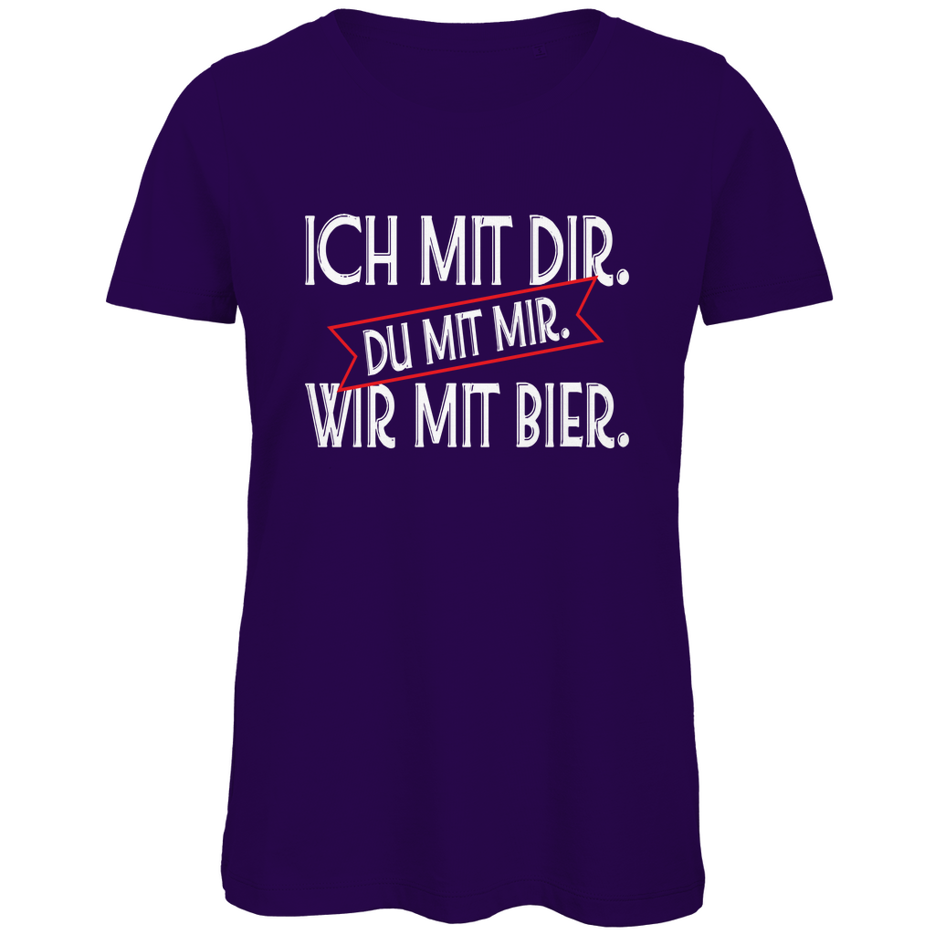 Ich mit dir. Du mit mir. Wir mit Bier. - Damen Premium Bio T-Shirt Urban Purple