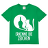 Herren V-Neck T-Shirt Erkenne Die Zeichen Katze Katzenliebhaber Kelly Green