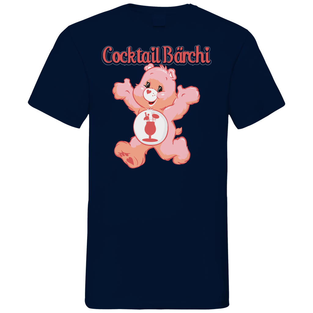 Cocktail Bärchi - Glücksbärchi - Herren V-Neck Shirt Navy