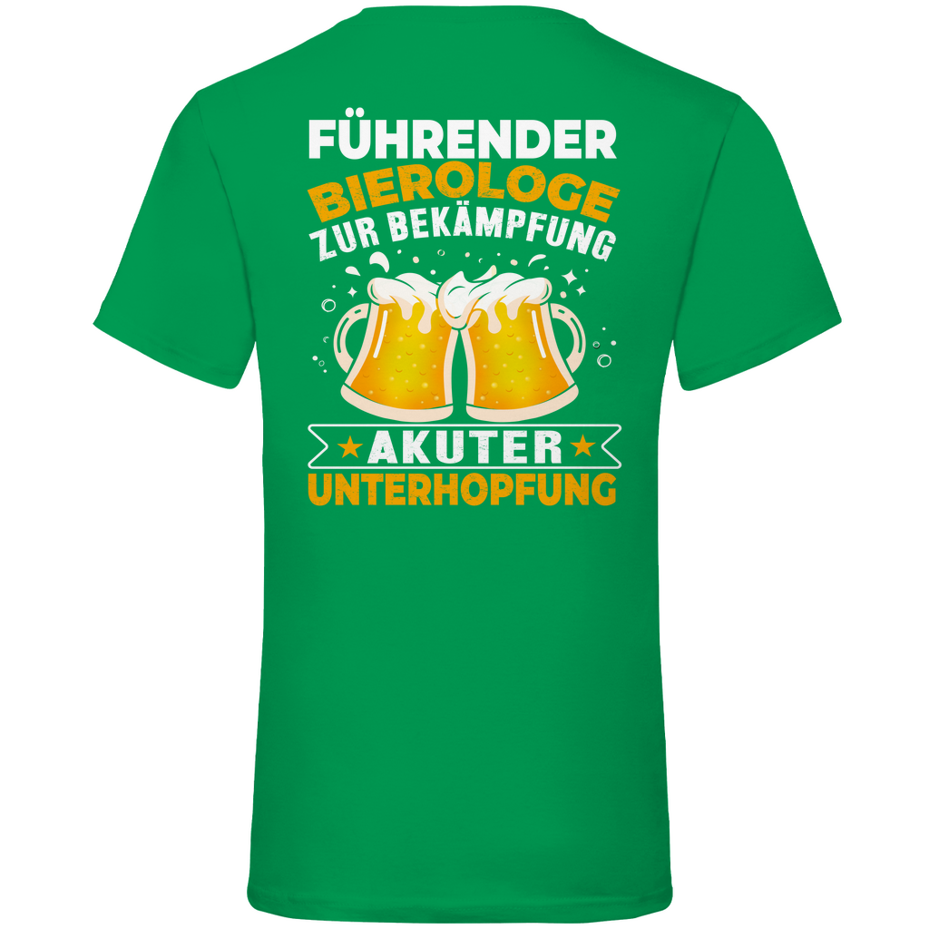 Führender Bierologe zur Bekämpfung akuter Unterhopfung - Herren V-Neck Shirt Kelly Green