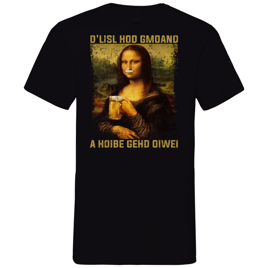 D´Lisl hod gmoand a Hoibe gehd oiwei - Herren V-Neck Shirt Black