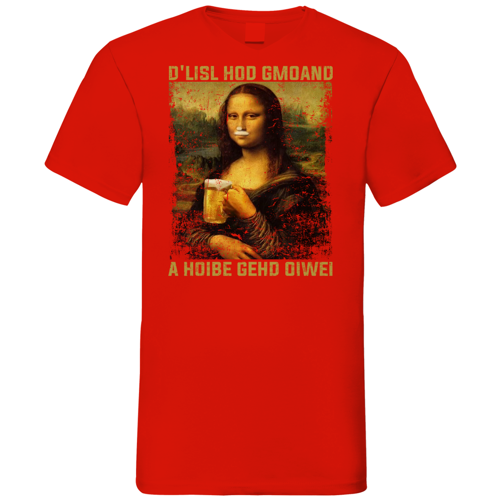 D´Lisl hod gmoand a Hoibe gehd oiwei - Herren V-Neck Shirt Red