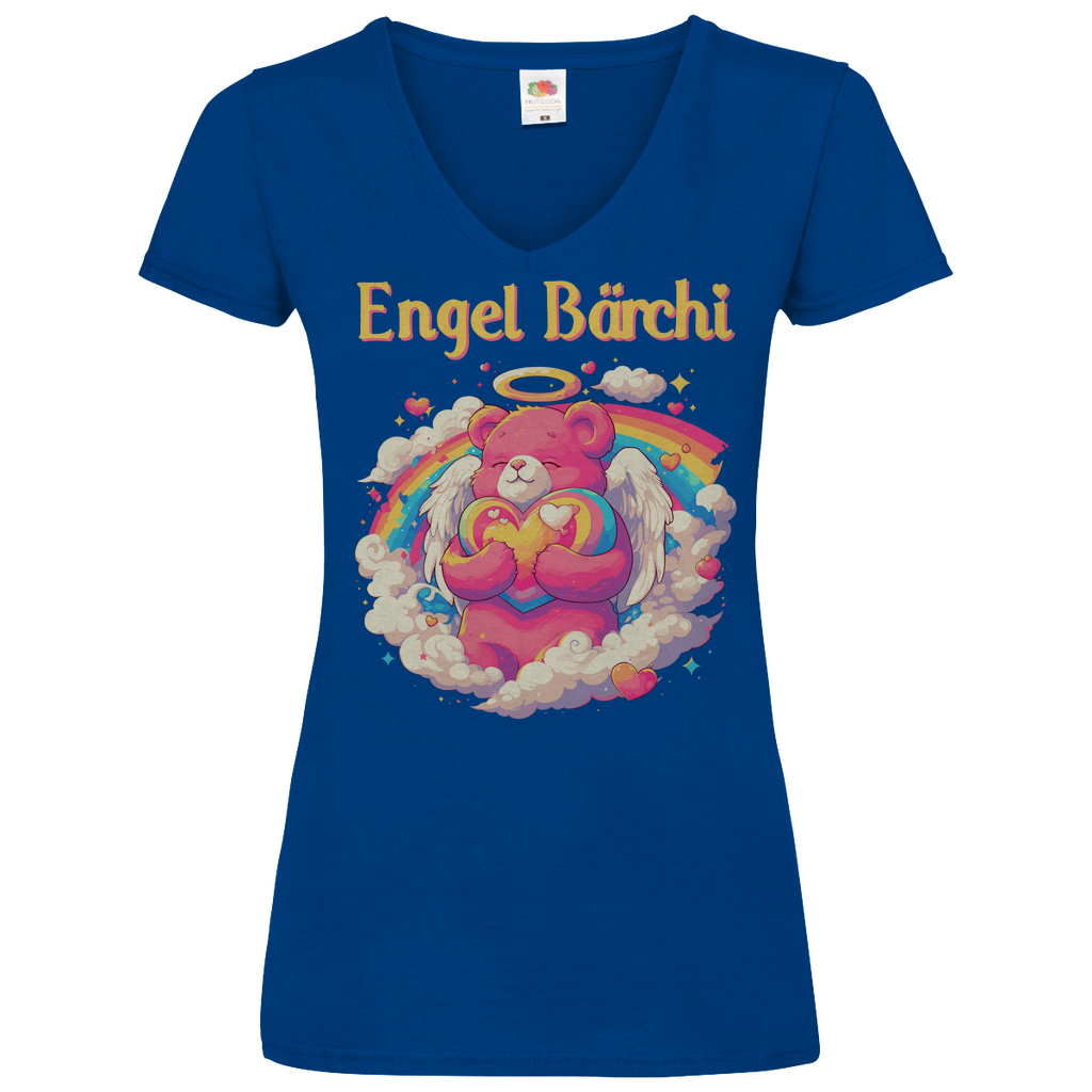 Engel Bärchi - Glücksbärchi - V-Neck Damenshirt Royal Blue