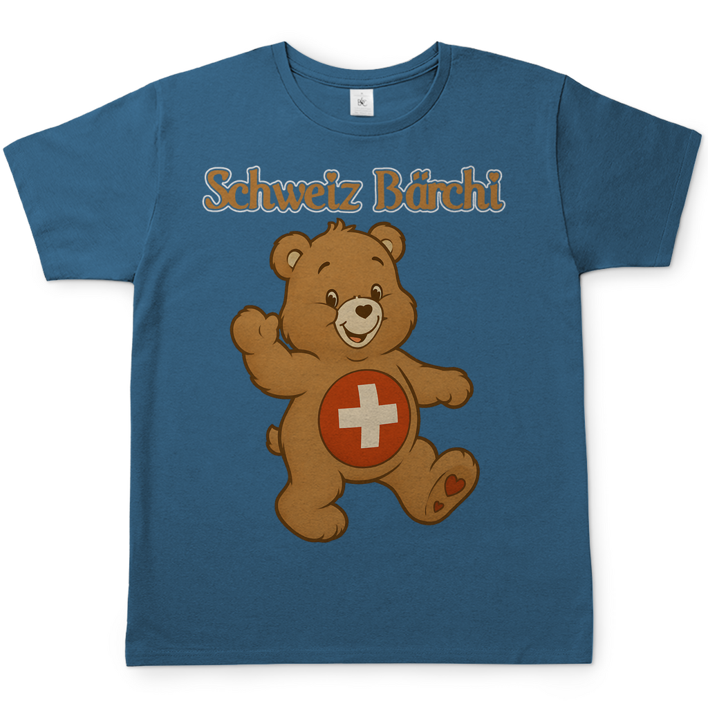 Schweiz Bärchi - Glücksbärchi - Herren T-Shirt Stone Blue