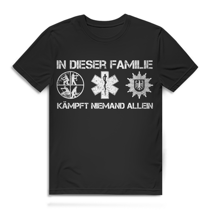 Feuerwehr Polizei Rettung THW T-Shirt – Einsatzkräfte Zusammenhalt Design Black