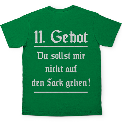 11. Gebot du sollst mir nicht auf den Sack gehen - Herren Shirt Kelly Green