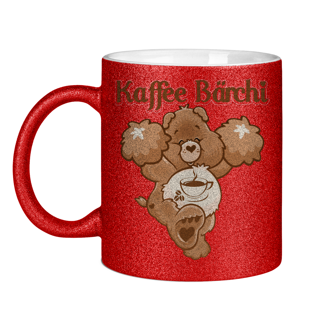 Kaffee Bärchi - Glücksbärchi - Glitzertasse Red Glitter