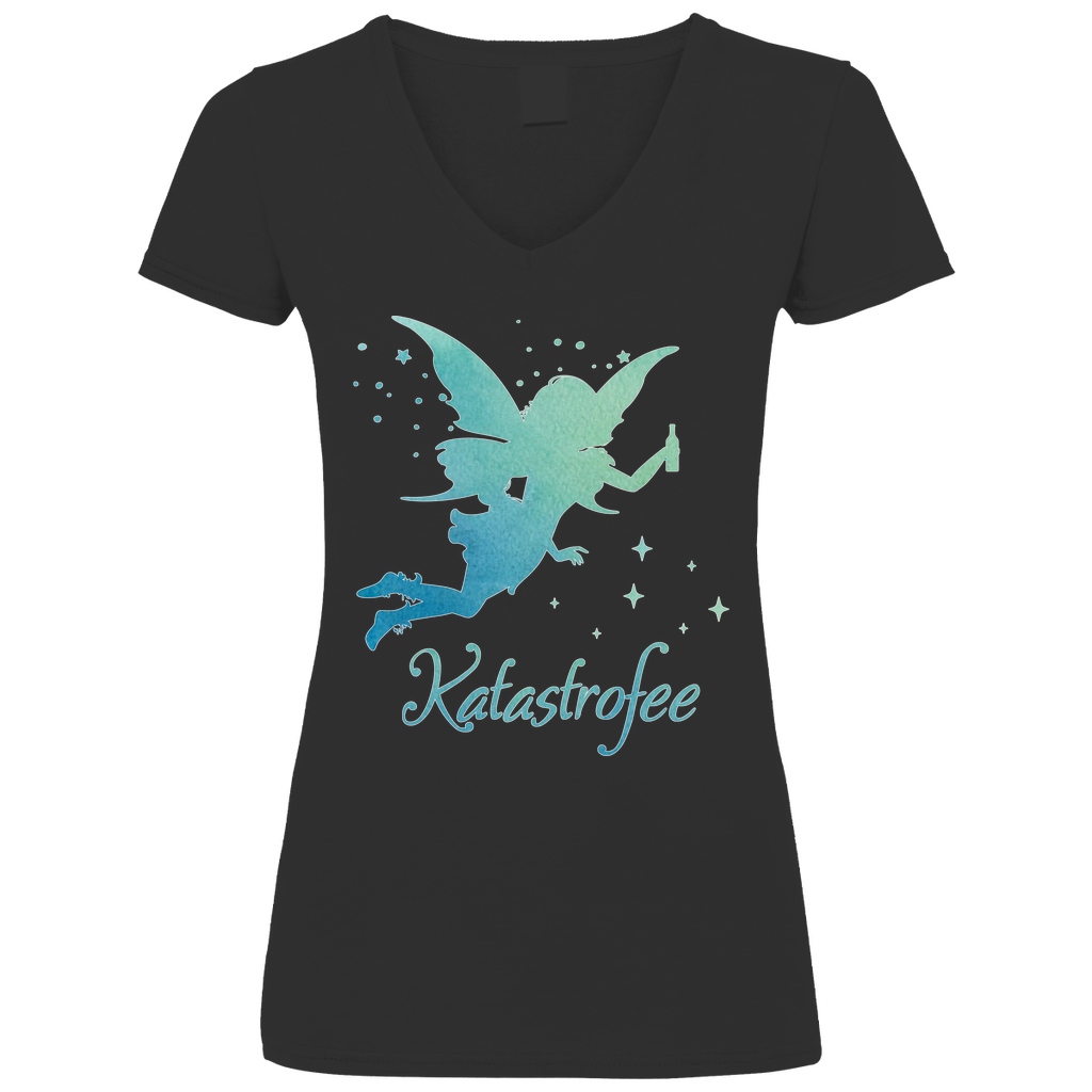 Katastrofee - Prinzessin Aquarell - V-Neck Damenshirt