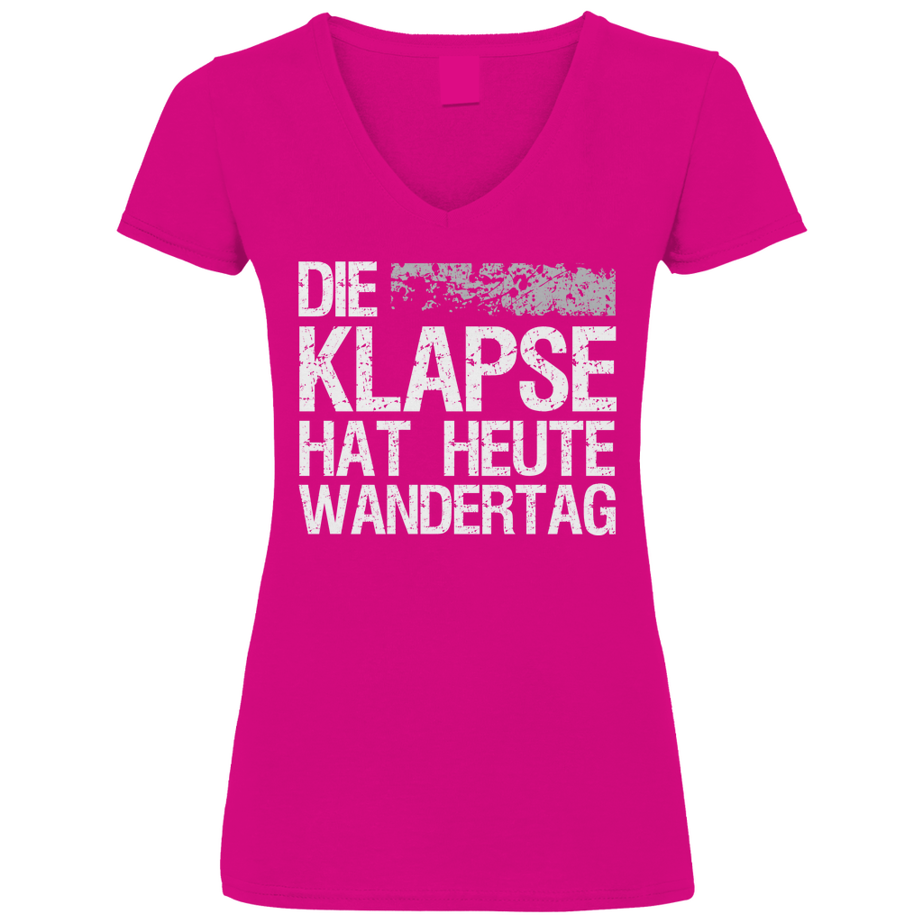 Die Klapse hat heute Wandertag - V-Neck Damenshirt