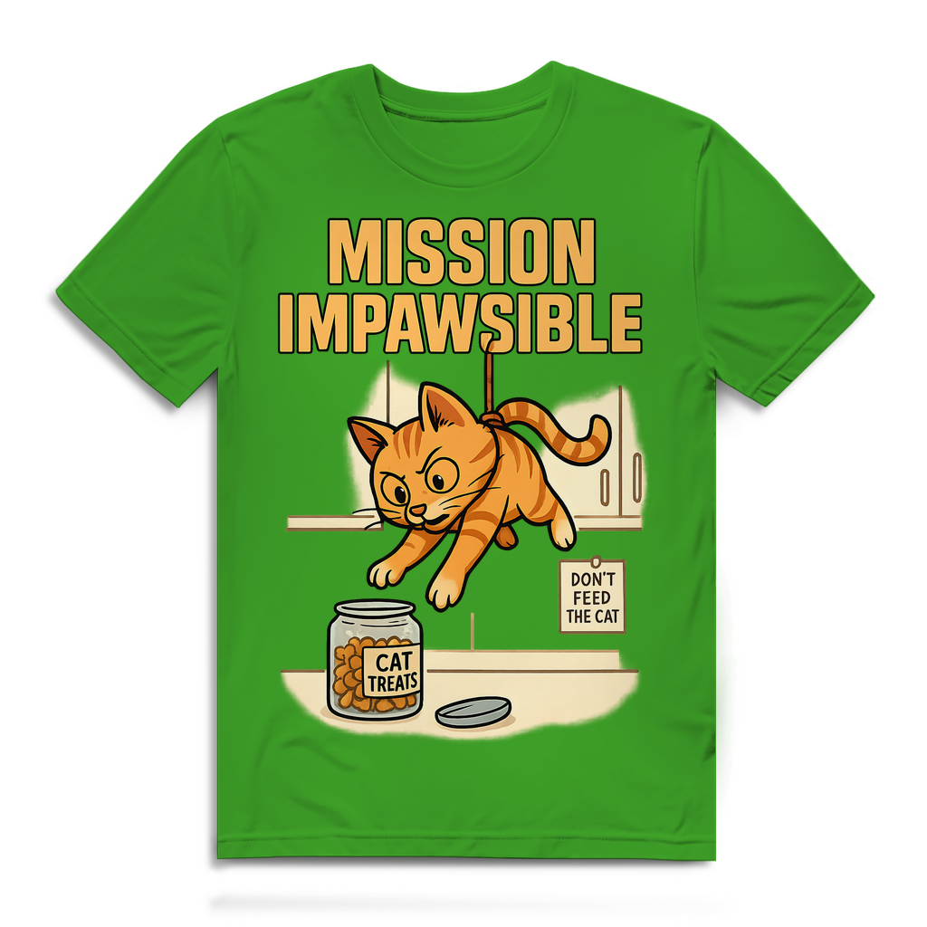 Mission Impawsible Katze - Herren Premium Bio T-Shirt Real Green