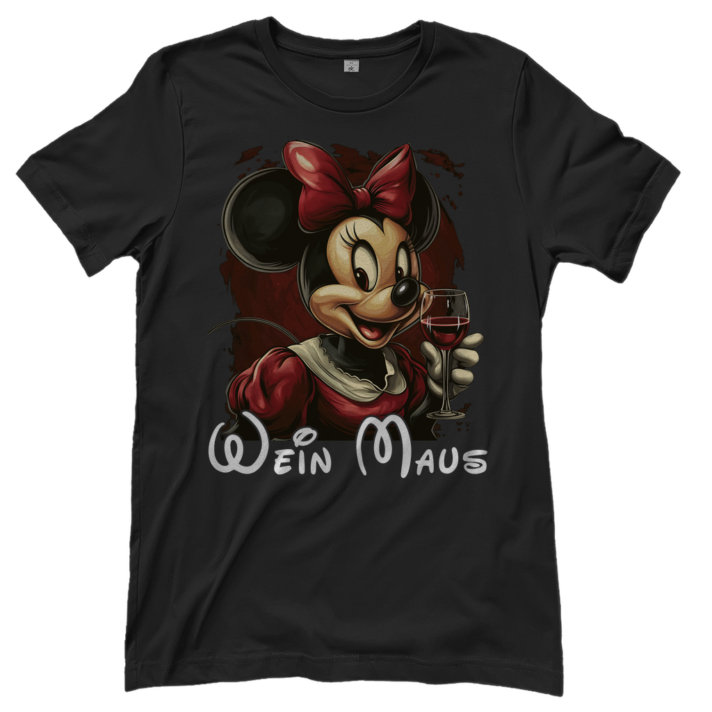 Wein Maus Retro - Damenshirt Black