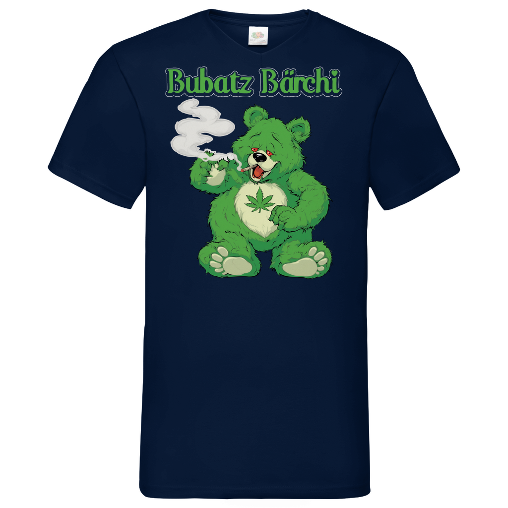 Bubatz Bärchi - Glücksbärchi - Herren V-Neck Shirt Navy