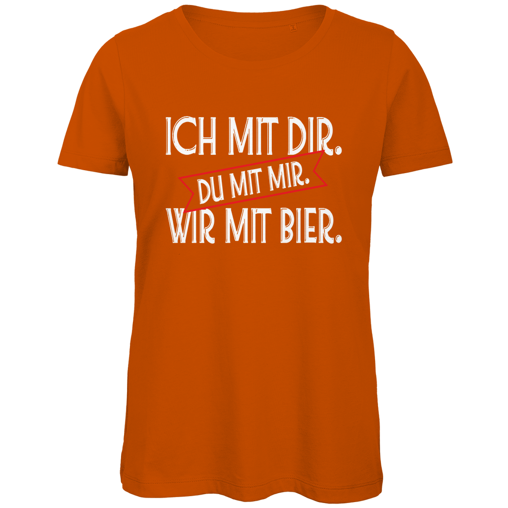 Ich mit dir. Du mit mir. Wir mit Bier. - Damen Premium Bio T-Shirt Urban Orange