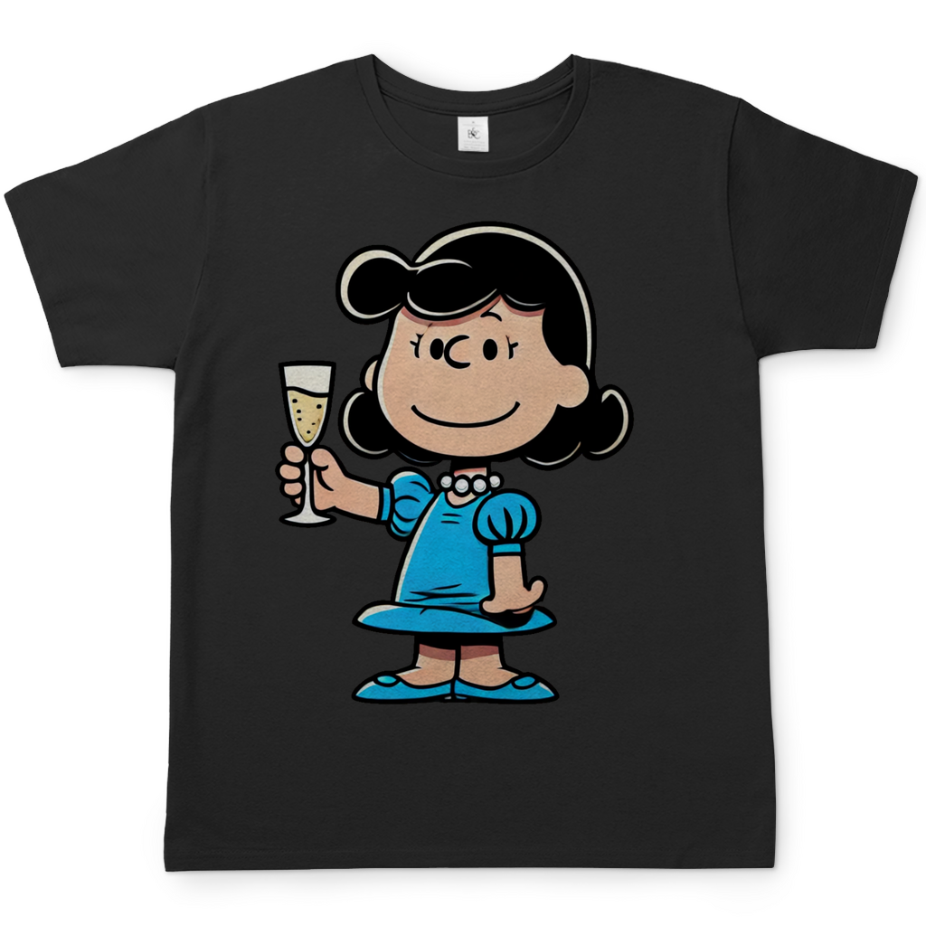 Lucy van Pelt mit Sekt - Die Peanuts - Herren Shirt Black