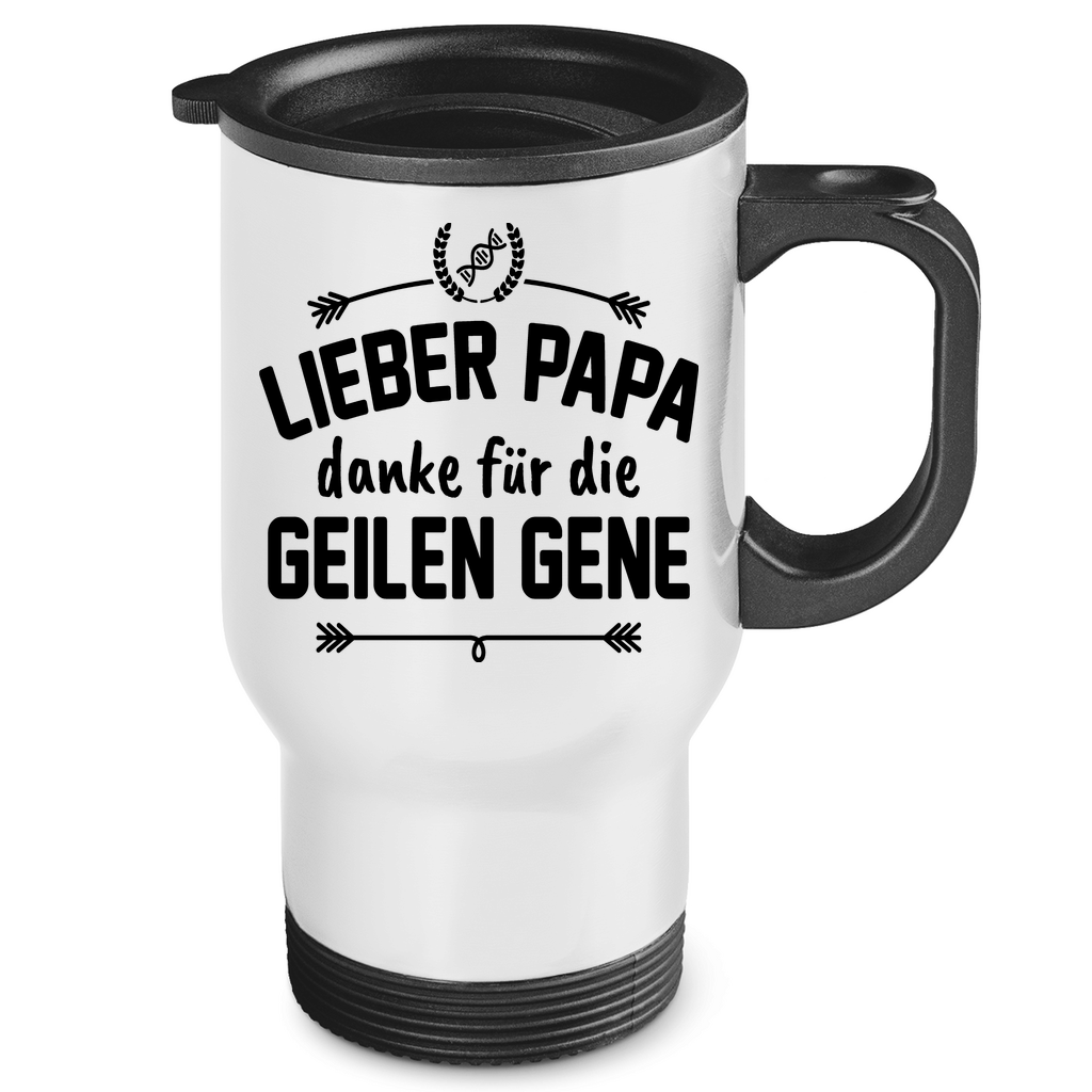 Lieber Papa danke für die geilen Gene - Edelstahl-Thermobecher