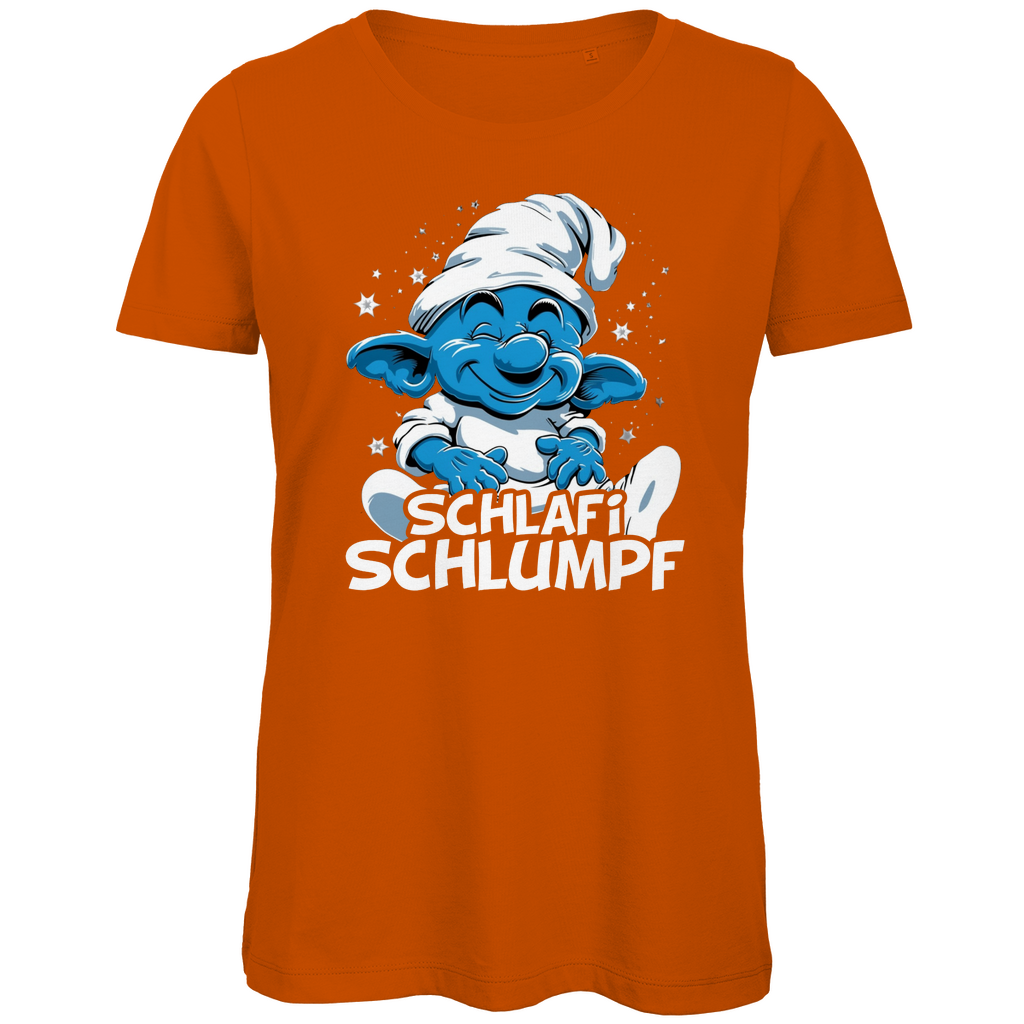 Schlafi Schlumpf Grafik - Damen Premium Bio T-Shirt Urban Orange