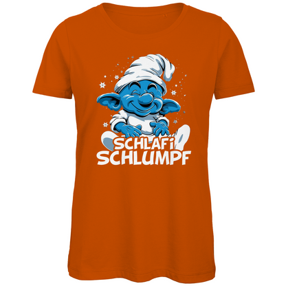 Schlafi Schlumpf Grafik - Damen Premium Bio T-Shirt Urban Orange