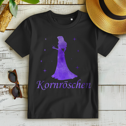 Kornröschen Aquarell Prinzessin - Damen Premium Bio T-Shirt Farbe Schwarz