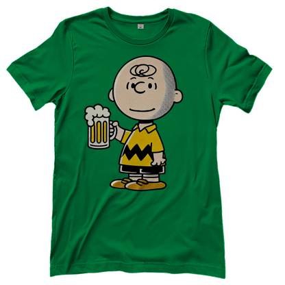 Charly Brown mit Bier -  Die Peanuts - Damenshirt
