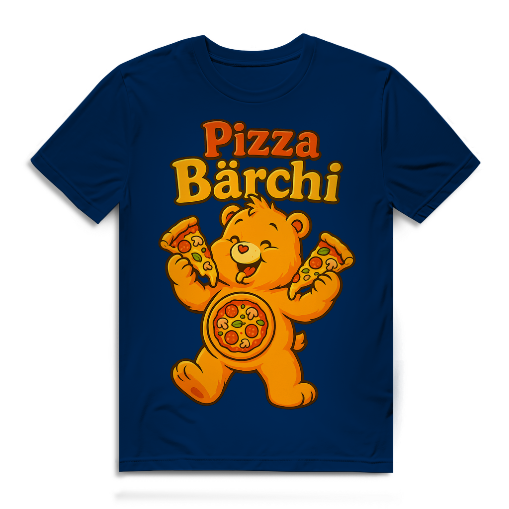 Pizza Bärchi - Glücksbärchi - Herren Premium Bio T-Shirt Navy