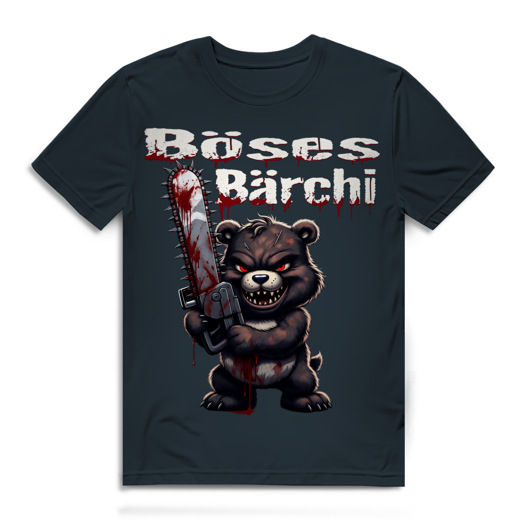 Böses Bärchi Kettensäge Herren Premium Bio T-Shirt Dark Grey Solid