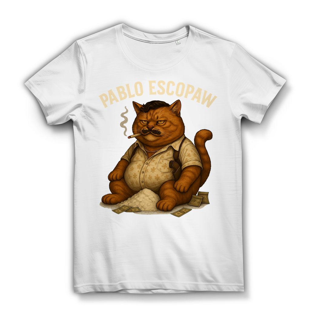 Pablo Escopaw Katze Mafia Escobar - Damen Premium Bio T-Shirt White