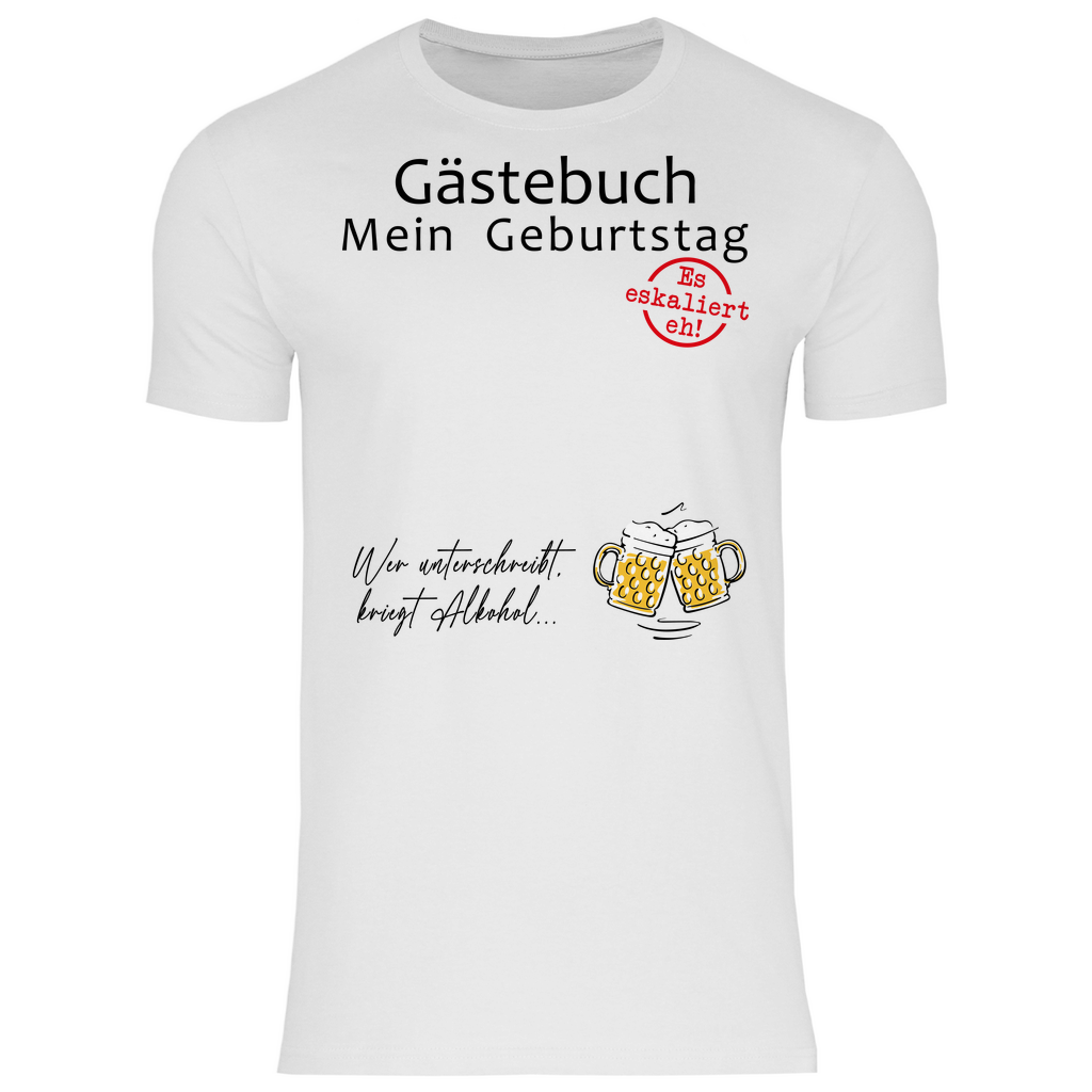 Gästebuch mein Geburtstag Geburtstagsgeschenk - Herren Shirt