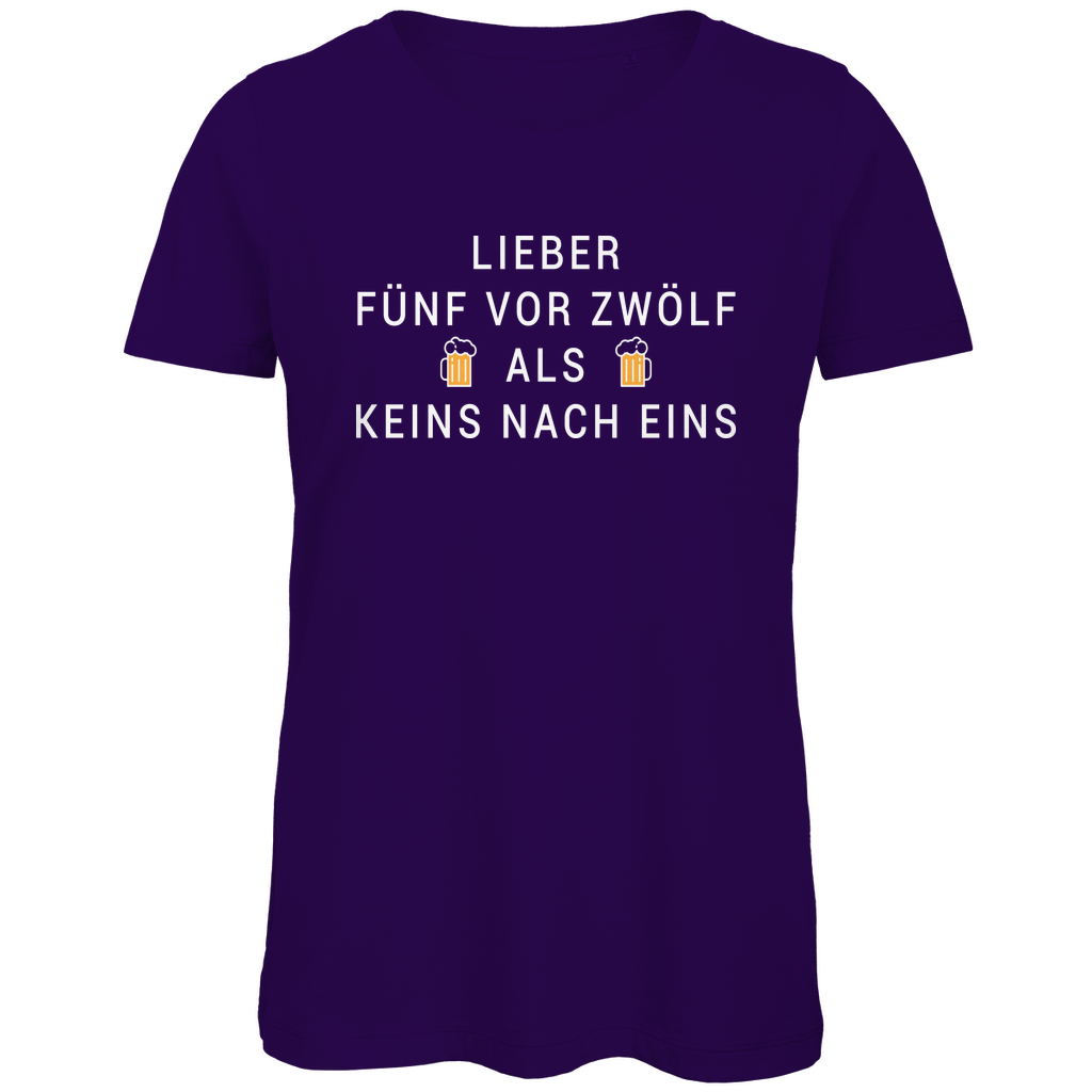 Lieber fünf vor zwölf als keins nach eins - Damen Premium Bio T-Shirt Urban Purple