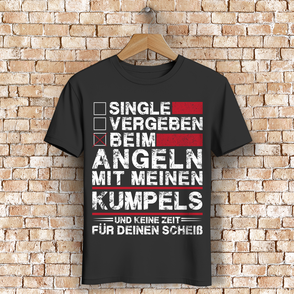 Angler T-Shirt Männer – Beim Angeln mit meinen Kumpels – Fun Shirt
