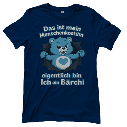 Damen T-Shirt Menschenkostüm eigentlich bin ich ein Bärchi Navy