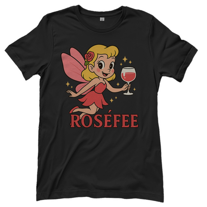 Damen T-Shirt ROSÉFEE – Rosé Wein Fee Motiv Black