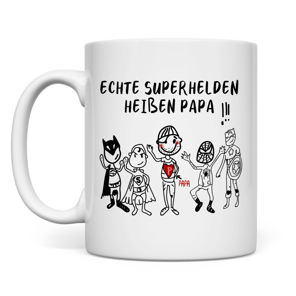 Echte Superhelden heißen Papa! - Tasse White