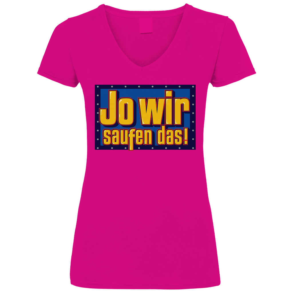 Jo wir saufen das? Bob der Baumeister - V-Neck Damenshirt