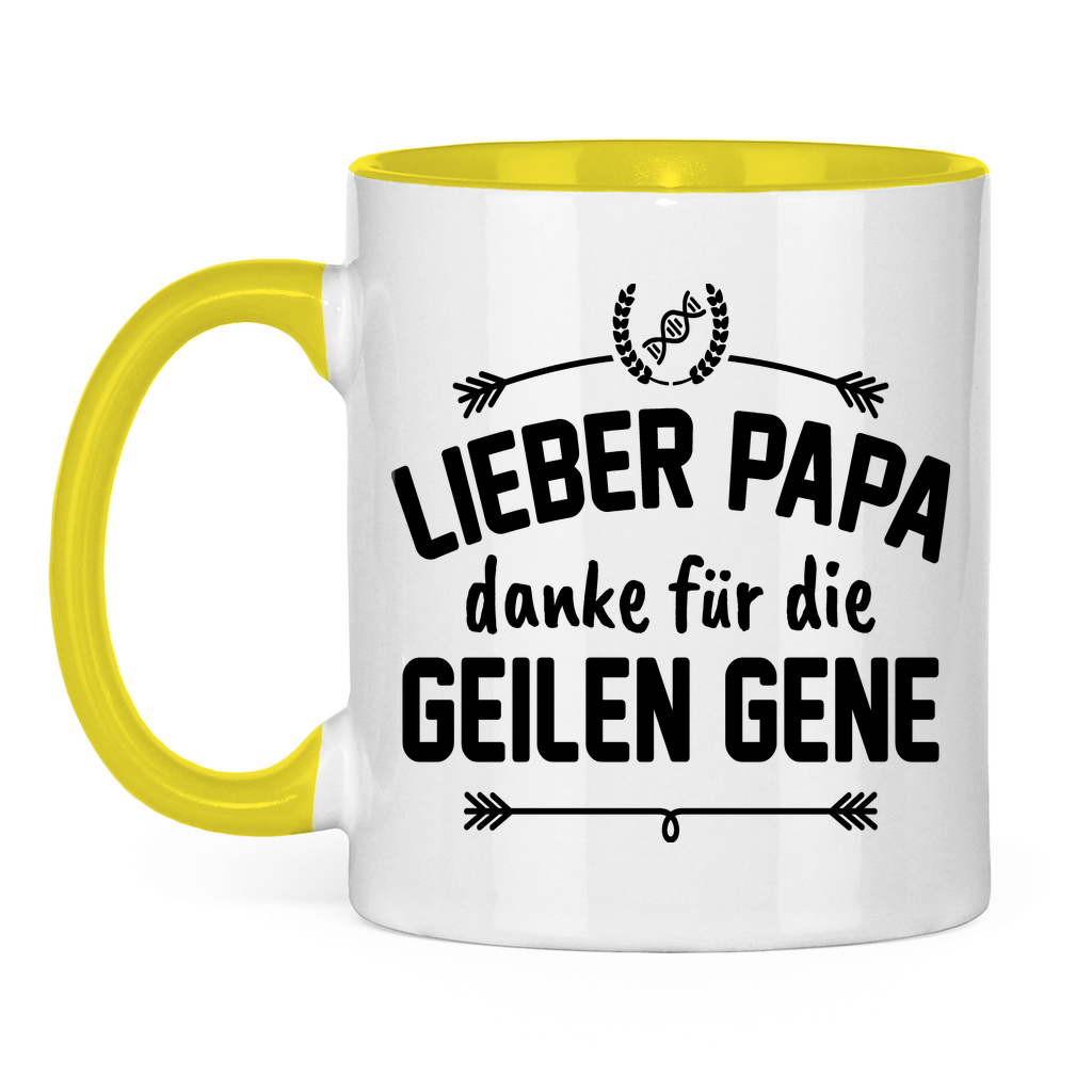 Lieber Papa danke für die geilen Gene - Tasse zweifarbig