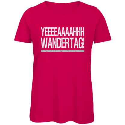 YEEEAH Wandertag! - Damen Premium Bio T-Shirt Fuchsia
