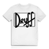 Herren Premium Bio T-Shirt druﬀ – Bold Retro Logo Design im Cartoon-Style White