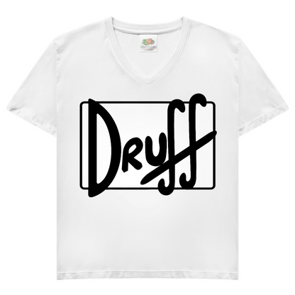 Damen V-Neck T-Shirt druﬀ – Bold Retro Logo Design im Cartoon-Style White